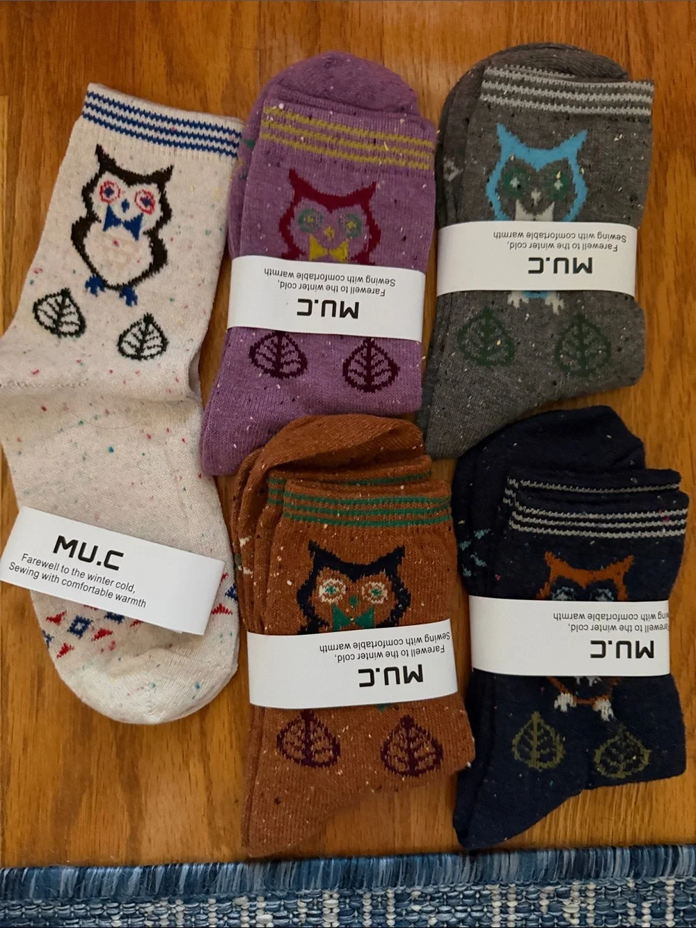 5 pack  Owl SOCKS Outdoor WOOL Blend Womens NEW